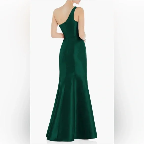 ALFRED SUNG One-Shoulder Green Maxi Dress - Picture 2 of 10